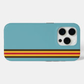 クールレトロ70sストライプブルーブラウン金ゴールドレッドレーシング Case-Mate iPhoneケース (裏面 (横))