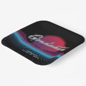 クールレトロ80の新波積曲線パーティー ペーパープレート (傾斜あり)