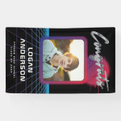 クールレトロ80の新波積曲線パーティー 横断幕 (横)