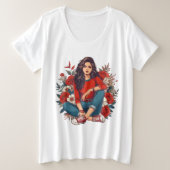 クールレトロ プラスサイズTシャツ (デザイン正面)