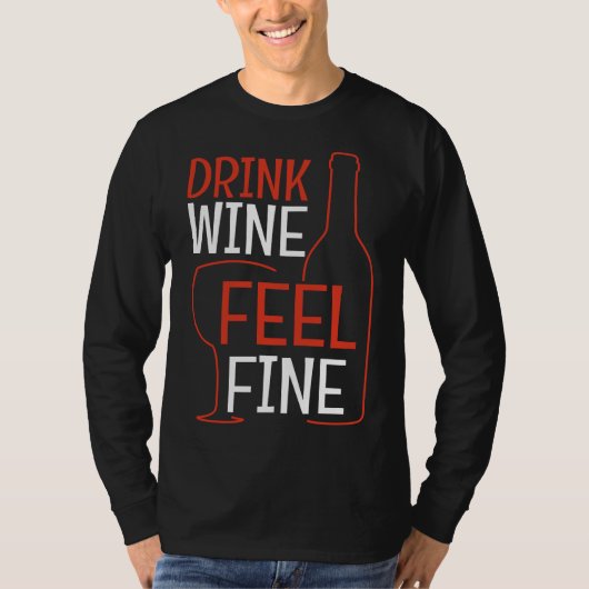 クールワインを感じ飲素晴らしむ Tシャツ (正面)