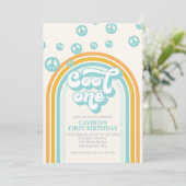 クールワン レトロボーイ ファーストバースデー インビテーション (スタンド正面)