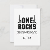 クールワン ロックス ブラック&ホワイト バースデー サンキューカード (正面)