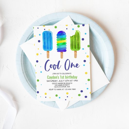 クールワン 1歳の誕生日パーティー招待状 招待状