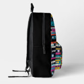 クールヴィンテージカセットテープ名前をカスタムする プリントバックパック (左)