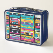 クールヴィンテージカセットテープ名前をカスタムする メタルランチボックス (裏面)