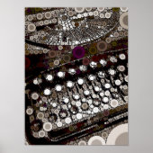 クールヴィンテージタイプライターモダンデザインポップ・アートのアート ポスター (正面)