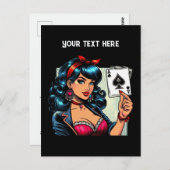 クールヴィンテージトランプのポーカー ポストカード (正面/裏面)