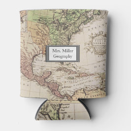 クールヴィンテージニューワールドマップジオグラフィー先生 缶クーラー