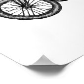 クールヴィンテージバイク用インクスケッチアートのポスター ポスター (角)