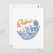 クールヴィンテージレトロキャッリラックストハンモックカクテル ポストカード (正面/裏面)