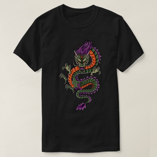 クールヴィンテージ中国のドラゴン1 Tシャツ (デザイン正面)