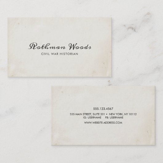 クールヴィンテージ手書き書道台本 名刺 (正面/裏面)