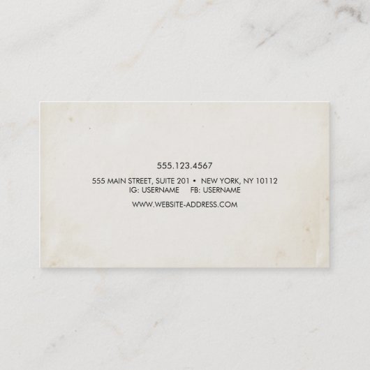 クールヴィンテージ手書き書道台本 名刺 (裏面)