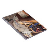 クールヴィンテージ日本の幽霊ウッドブロックプリント ノートブック (右側)