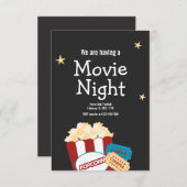クールヴィンテージ映画ナイトポップコーン招待 (正面/裏面)