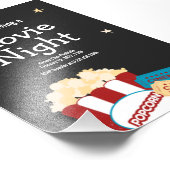 クールヴィンテージ映画ナイトポップコーン招待 フォトプリント            (角)