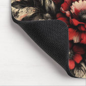 クールヴィンテージ水色の素朴な赤い文字 マウスパッド (コーナー)