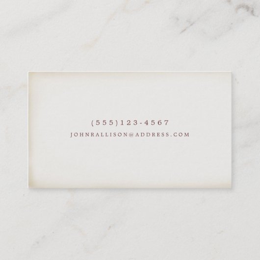 クールヴィンテージ素朴ガイ黒黒黒板 名刺 (裏面)