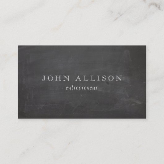 クールヴィンテージ素朴ガイ黒黒黒板 名刺 (正面)