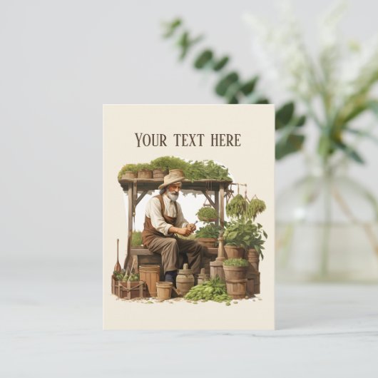 クールヴィンテージ農家市場の追加文字 ポストカード (スタンド正面)