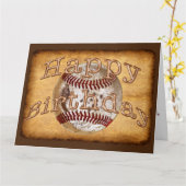 クールヴィンテージ野球誕生日カード カード (黄色い花)