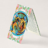 クール中国の絵を描カラフルハスフラワ 名刺 (正面)