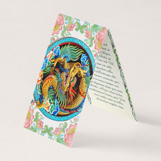 クール中国の絵を描カラフルハスフラワ 名刺 (正面)