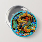 クール中国の絵を描カラフルハスフラワ 缶バッジ (正面&裏面)