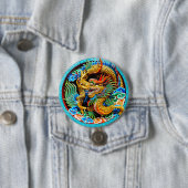 クール中国の絵を描カラフルハスフラワ 缶バッジ (インサイチュ)