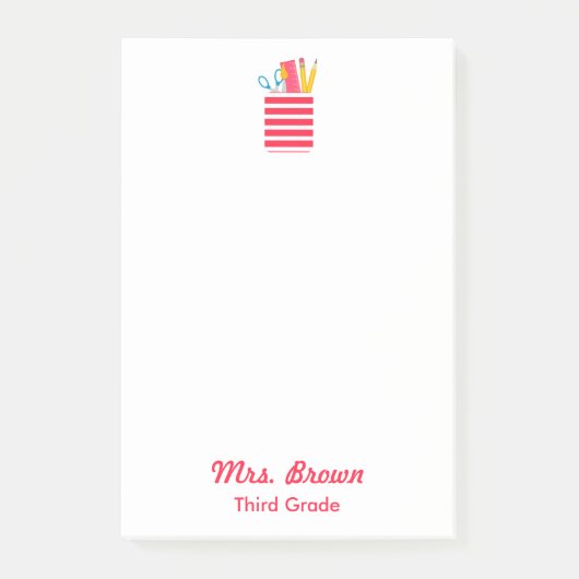 クール先生学校給料主催者Post-It Notes ポストイット (正面)