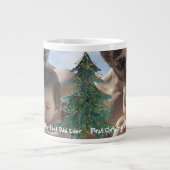 クール初めてのクリスマスと最高のパパの写真 ジャンボコーヒーマグカップ (正面)