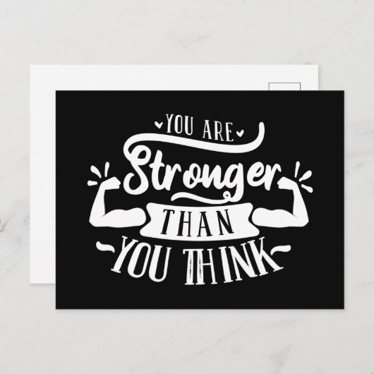 クール勇気付けられるの強いワードアート ポストカード (正面/裏面)