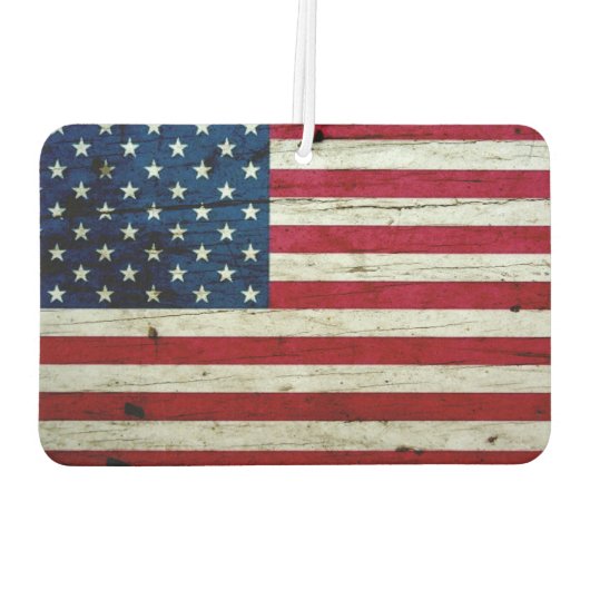 クール動揺してアメリカ国旗素朴 カーエアーフレッシュナー (裏面)