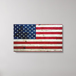 クール動揺してアメリカ国旗素朴 キャンバスプリント
