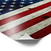 クール動揺してアメリカ国旗素朴 フォトプリント            (角)