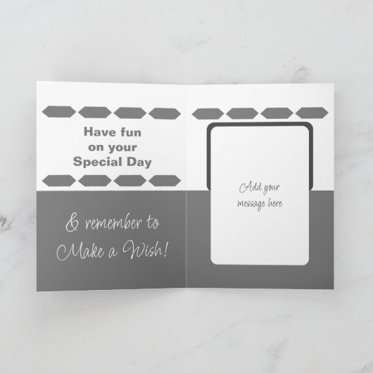 クール叔父5フォトグレーの白い誕生日 カード (内部)