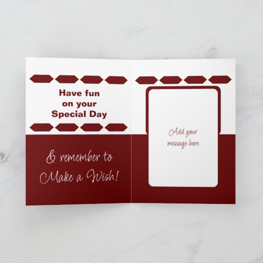 クール叔父5写真ブルゴーニュ白い誕生日 カード (内部)