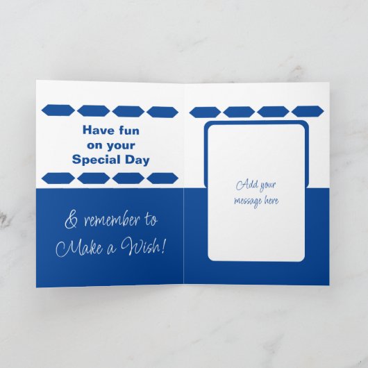 クール叔父5写真青の誕生日 カード (内部)