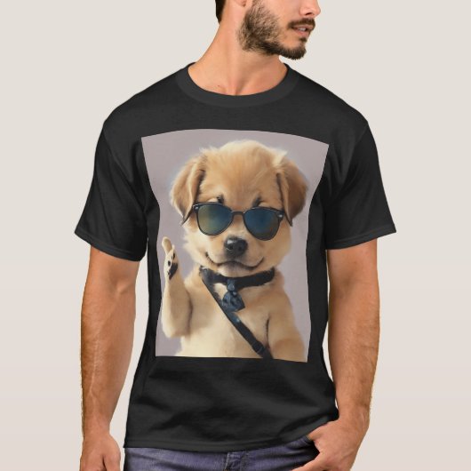 クール可愛い気に愛犬 Tシャツ (正面)