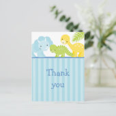 クール可愛い男の子の恐竜君感謝していのハガキ ポストカード (スタンド正面)