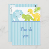 クール可愛い男の子の恐竜君感謝していのハガキ ポストカード (正面/裏面)