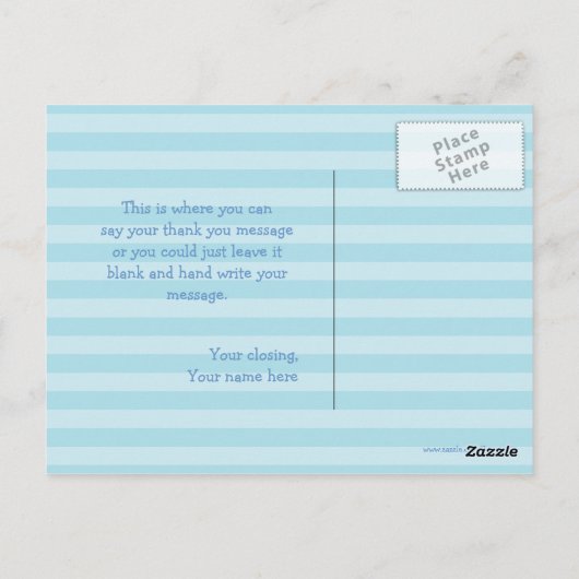 クール可愛い男の子の恐竜君感謝していのハガキ ポストカード (裏面)