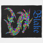 クール名を付けカラフルてよくはしゃぐる フリースブランケット (正面(横))