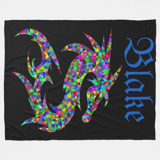 クール名を付けカラフルてよくはしゃぐる フリースブランケット (正面(横))