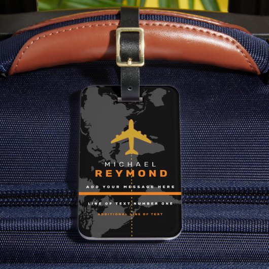 クール名前をカスタムするモダン付き旅行バッグラベル ラゲッジタグ (正面インサイチュ2)