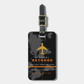 クール名前をカスタムするモダン付き旅行バッグラベル ラゲッジタグ (正面縦)