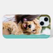 クール名門私立校風のティール（緑がかった色）の波状エッジ1枚 Case-Mate iPhoneケース (裏面 (横))