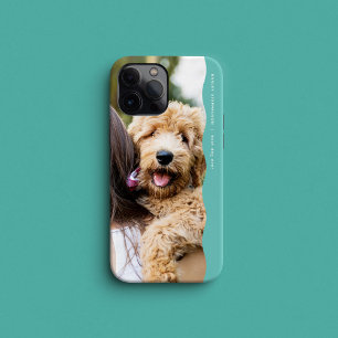 クール名門私立校風のティール(緑がかった色)の波状エッジ1枚 iPhone 15ケース