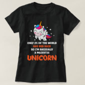 クール威厳のあるUnicorn赤毛ファンタジー神話Cr Tシャツ (デザイン正面)